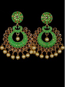 Reverse Ad Earrings With Meenakari Work